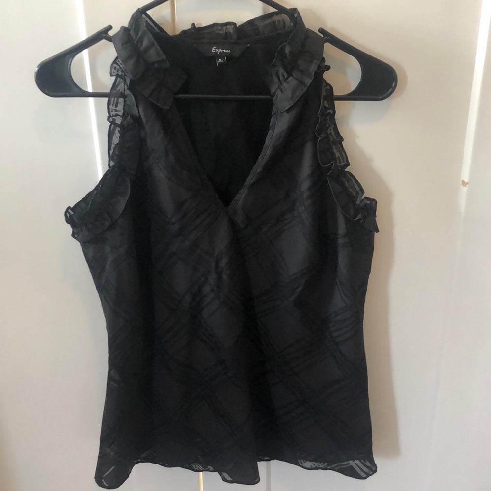 Express black Ruffled color top